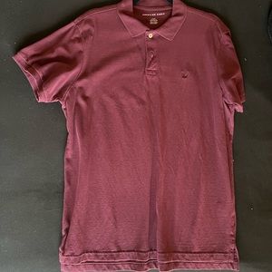 American Eagle - Wine color polo shirt, Large